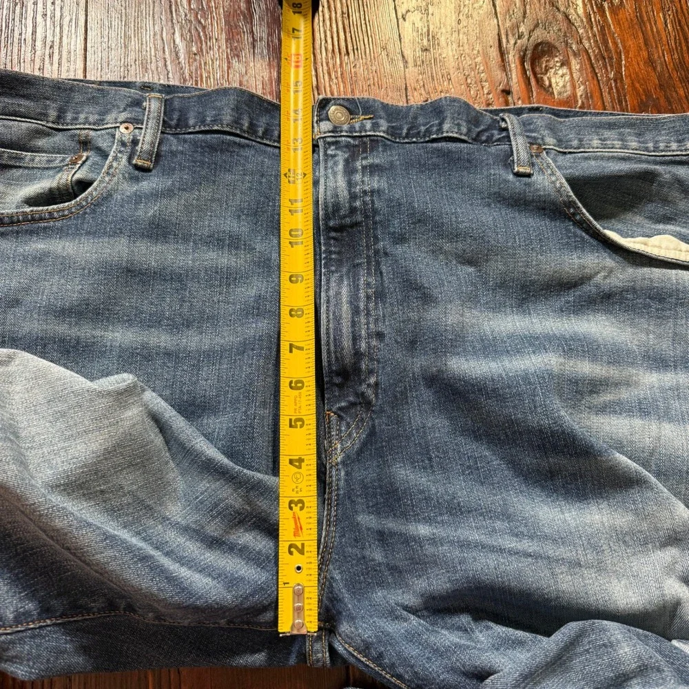 Polo Ralph Lauren Jeans Mens 48x30 Blue Hampton Relaxed Straight Faded Whiskers